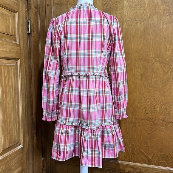 J.Crew Plaid Mini Dress with Ruffle Trim Size 12 - NWT - Picture 4 of 6